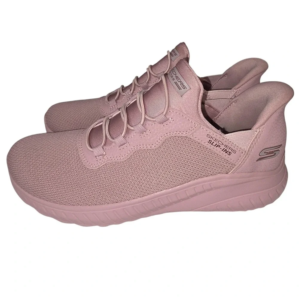 Skechers BOBS Slip-ins Shoes Women 7.5 Pink Memory Foam Walk SN 117500 Comfort